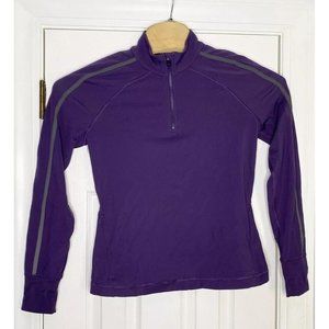 Sweaty Betty Women’s Thermodynamic Half Zip Sweatshirt Purple Reflective Arms L